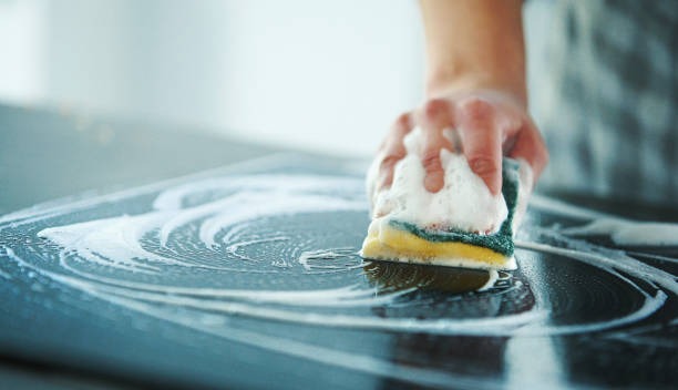 cleaning kitchen